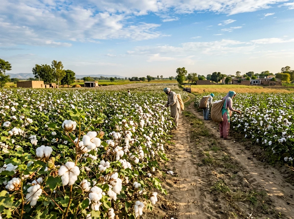 Cotton harvest representing sustainable growth and care